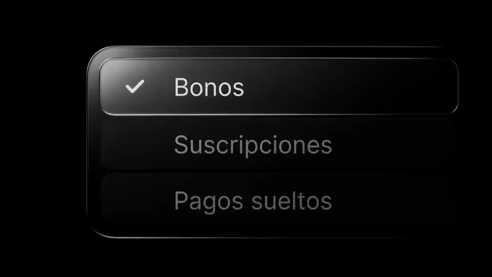 Dark interface showing vouchers, subscriptions, and one-time payments